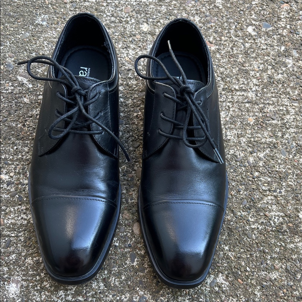 Classic Black Leather Oxfords